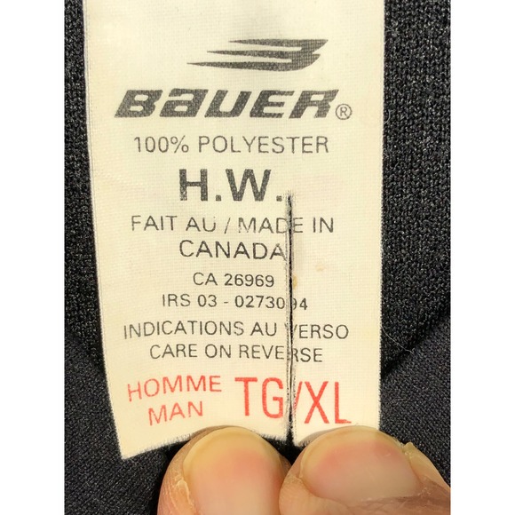 Bauer Team Canada Hockey Jersey Mens XL Black V-Neck Long Sleeve Graphic - Picture 2 of 7